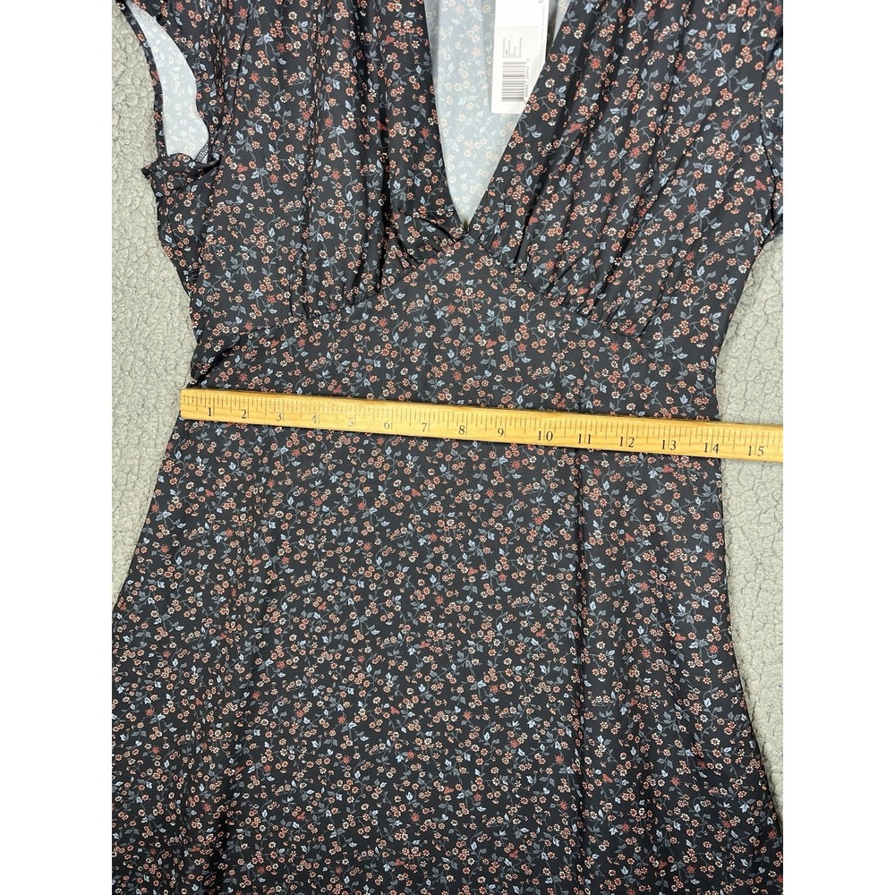 Outerknown Dress Sz Small Juniper Floral Ruffled Skater Waist Cap Sleeve $228 - Picture 9 of 11